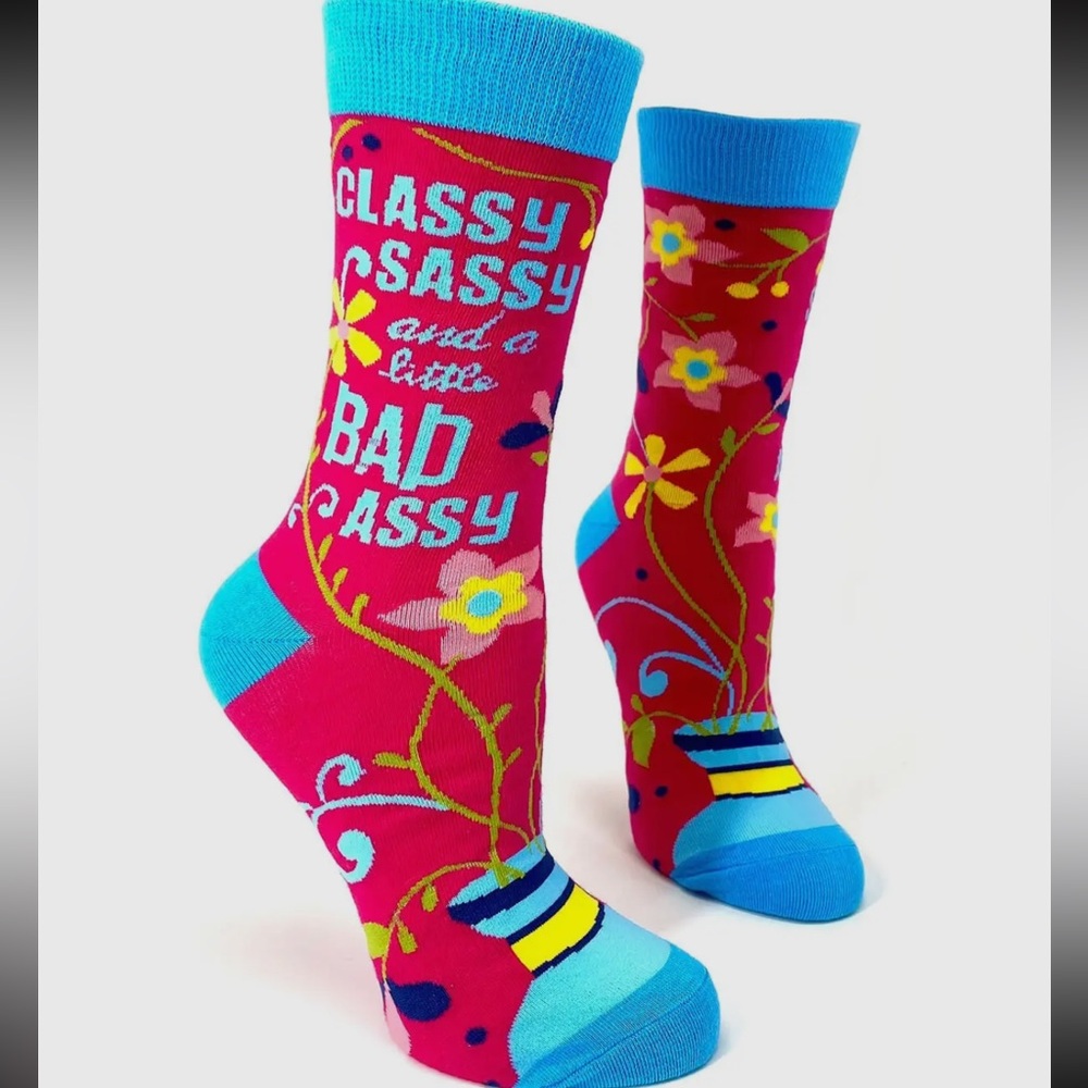 Novelty Women’s Crew Socks - Classy Sassy and a little Bad Assy